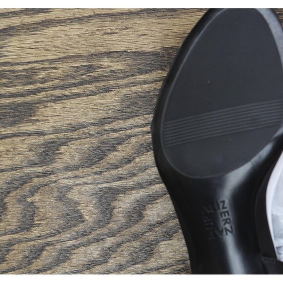 NWT Naturalizer Bristol Ankle Strap Chunky Block Heel Sandal Black Smooth 7M - Picture 16 of 16